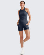 Ribbed Mid-Rise Seamless Work Shorts - G4Free