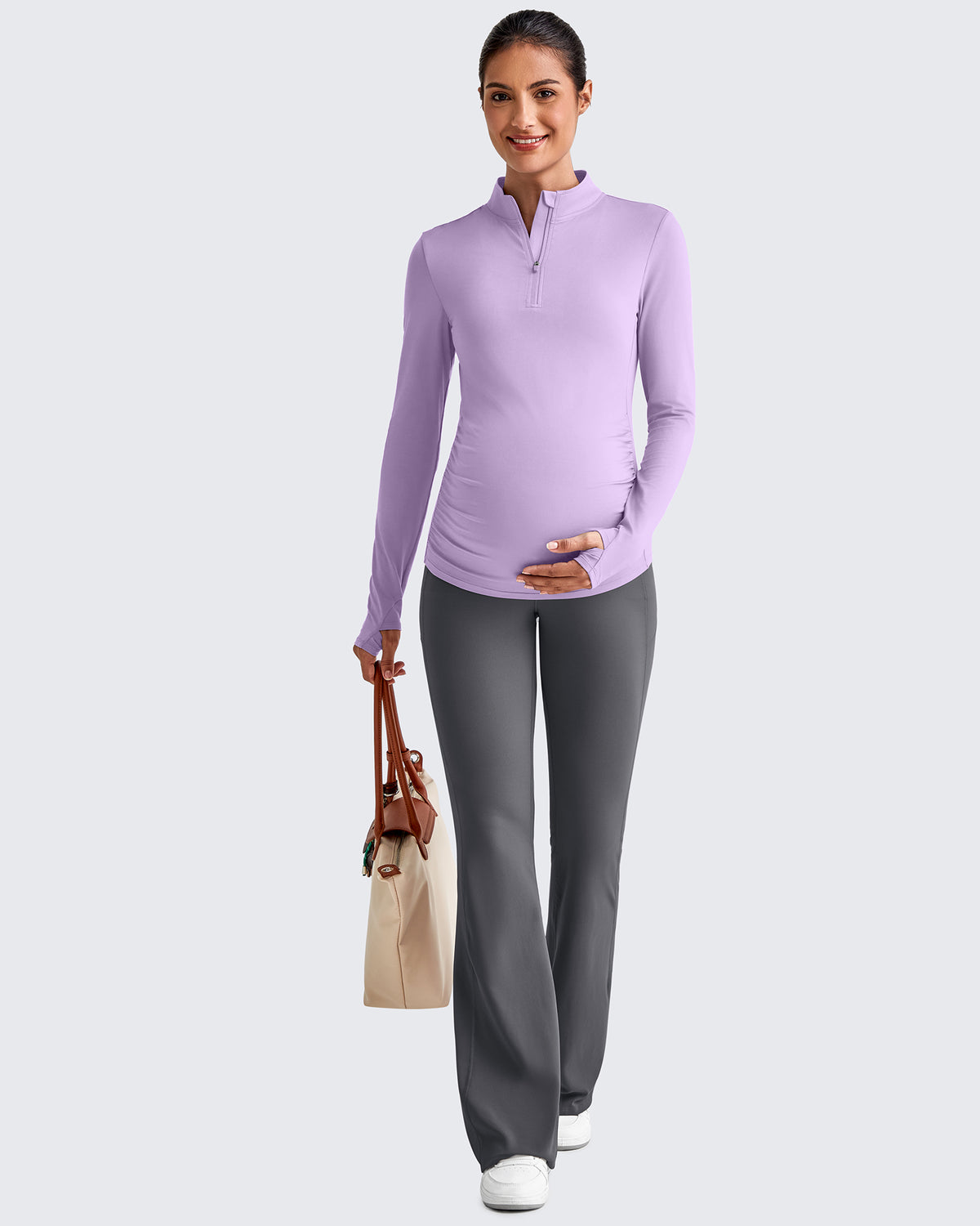 UPF 50+ Half Zip Sun Maternity Shirts - G4Free