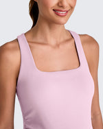 Square Neck Ruched Pregnancy Workout Tanks - G4Free