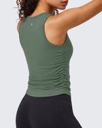 Camiseta sin mangas de yoga G4Free BareFeel con cuello alto fruncido