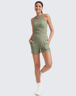 Ribbed Mid-Rise Seamless Work Shorts - G4Free