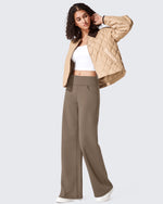 EverGoing Fleece Lined High-Waist Wide Leg Thermal Trousers - G4Free