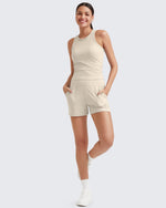 Ribbed Mid-Rise Seamless Work Shorts - G4Free