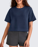 Smoofit Crew Neck Boxy Drop Shoulder Short Sleeve - G4Free