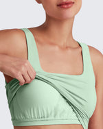 Square Neck Ruched Pregnancy Workout Tanks - G4Free