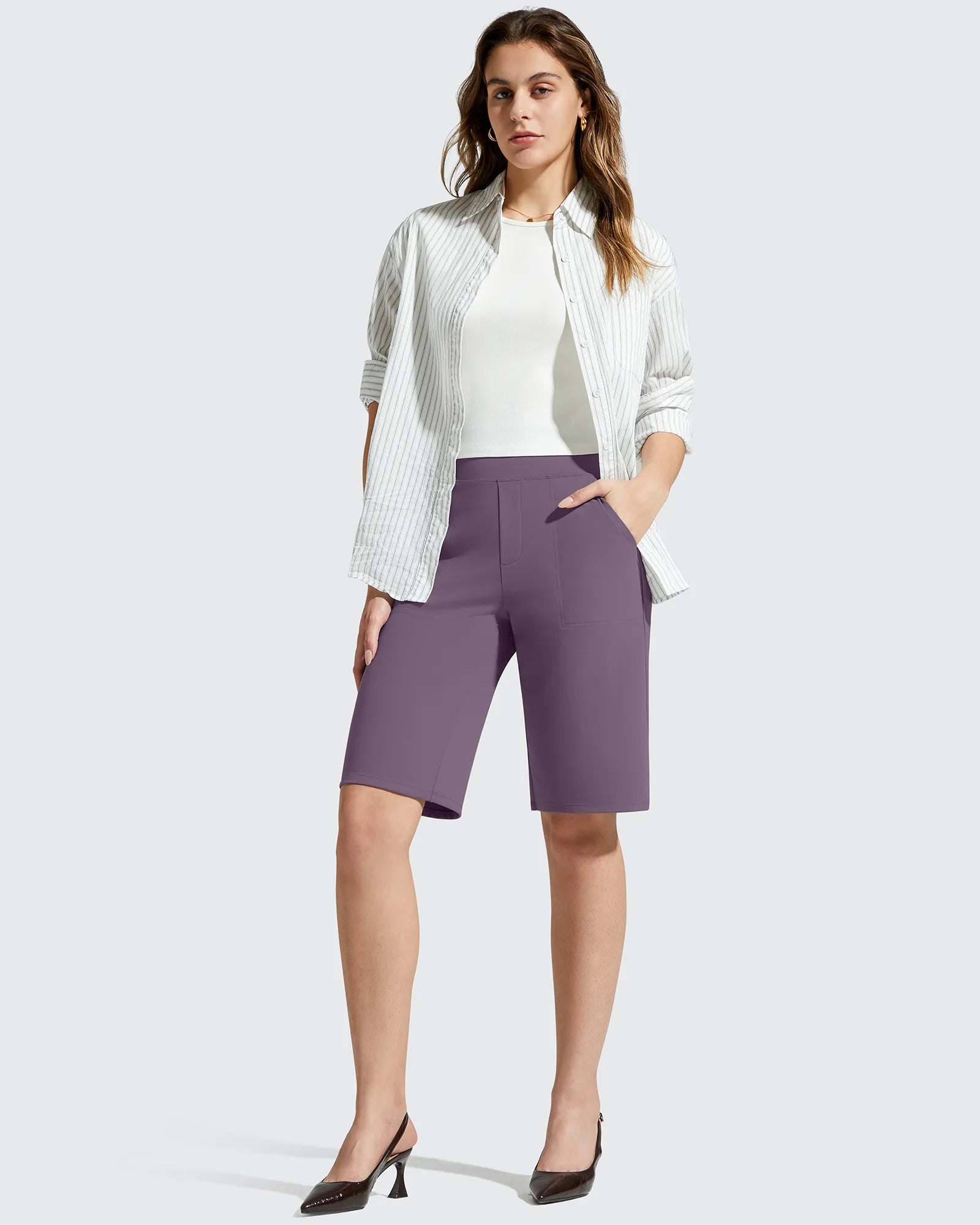 EverGoing Bermuda Pockets Knee Length Shorts 10"