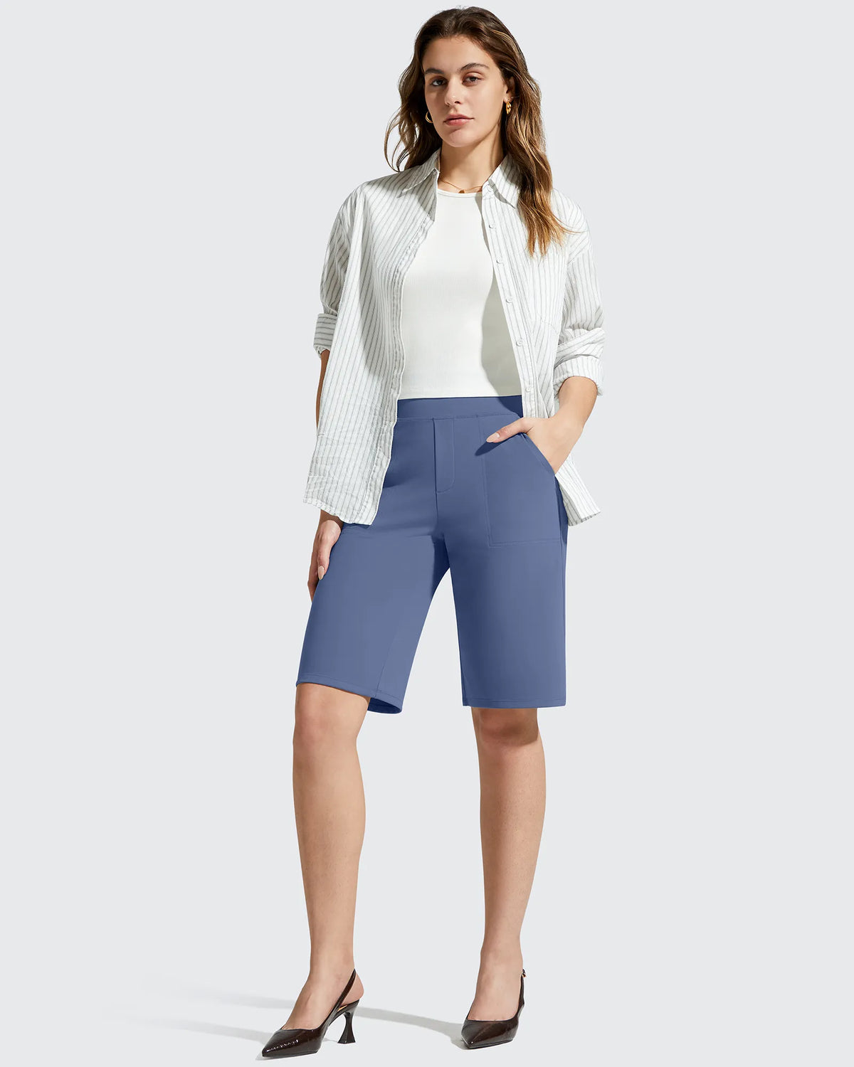 EverGoing Bermuda Pockets Knee Length Shorts 10"