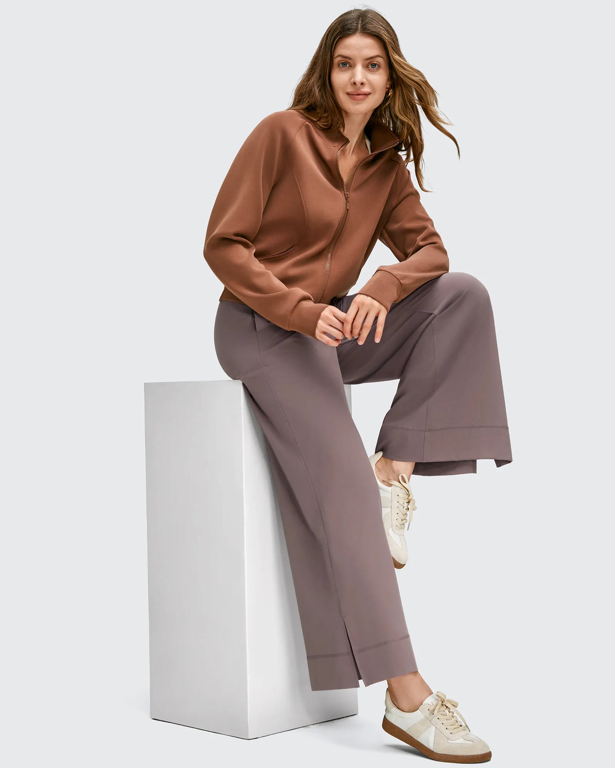 Strowen Lightweight Ankle Splits Wide Leg Ankle Pants