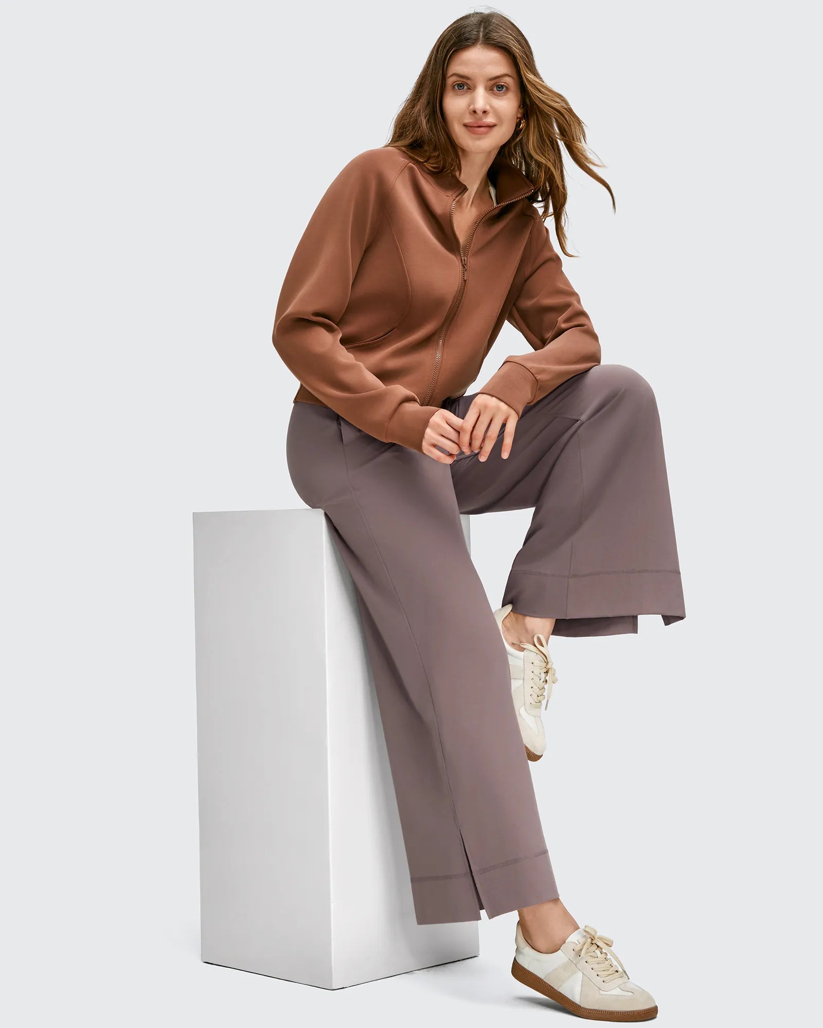Strowen Lightweight Ankle Splits Wide Leg Ankle Pants