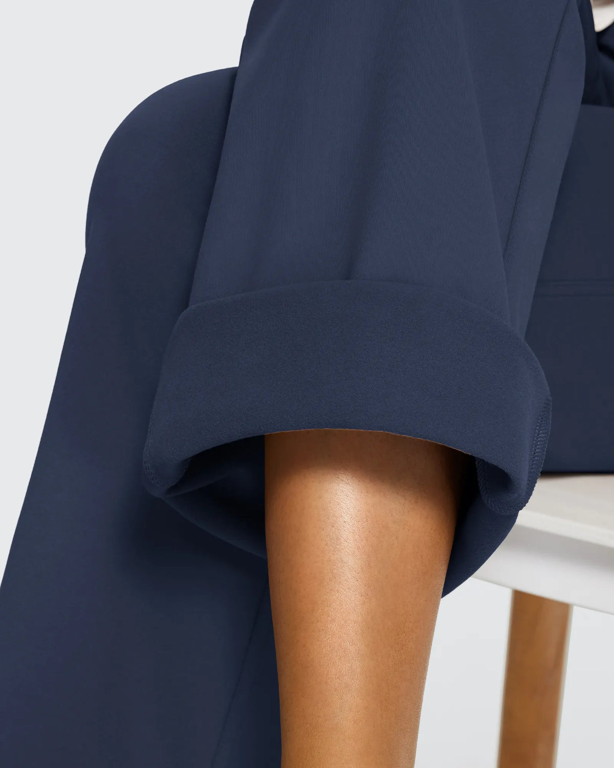 Fleece Lined High-Waist Flare Work Pants - G4Free