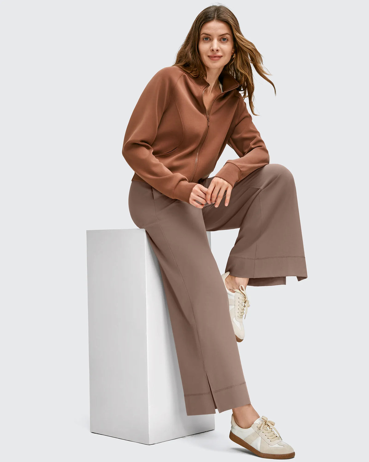 Strowen Lightweight Ankle Splits Wide Leg Ankle Pants