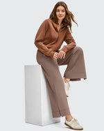 Strowen Lightweight Ankle Splits Wide Leg Ankle Pants