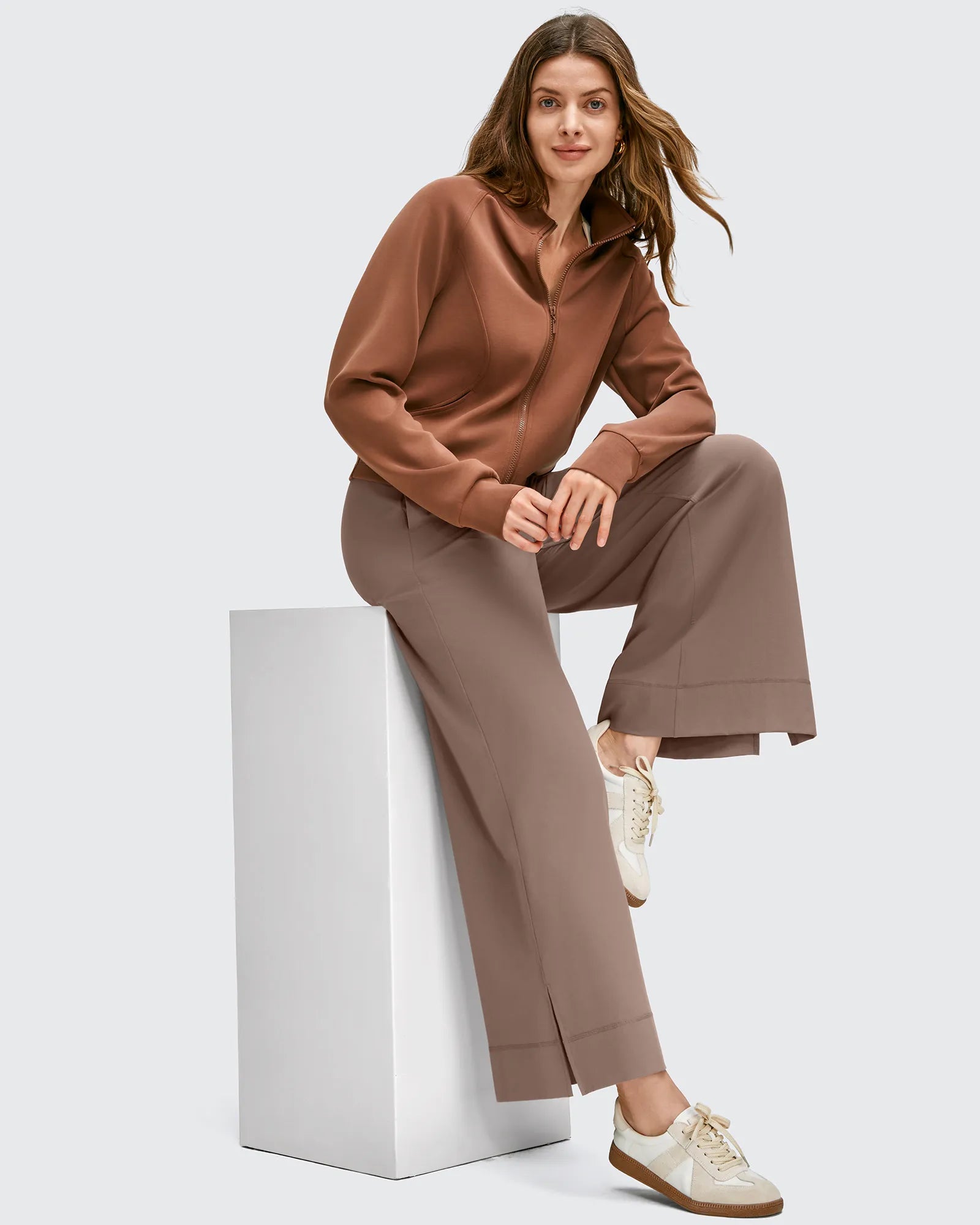 Strowen Lightweight Ankle Splits Wide Leg Ankle Pants