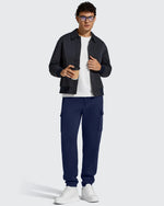 Flurrylux Men's Cotton Fleece-Lined  Drawstring Cargo Pants