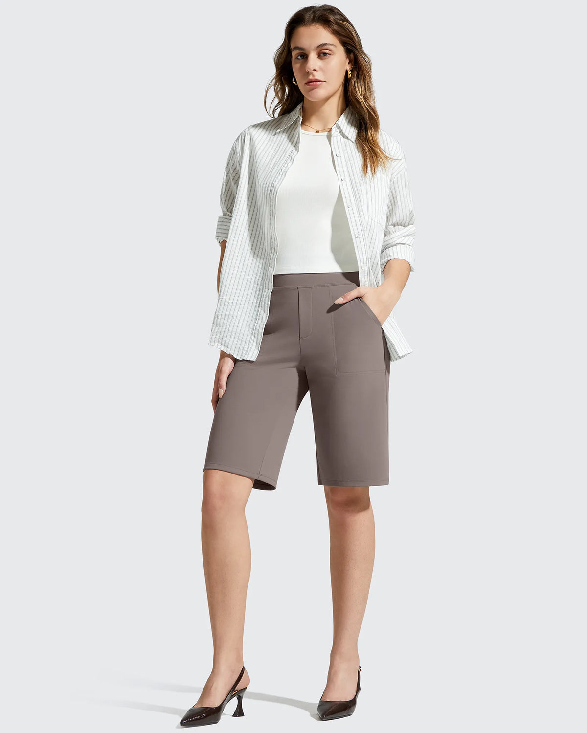 EverGoing Bermuda Pockets Knee Length Shorts 10"