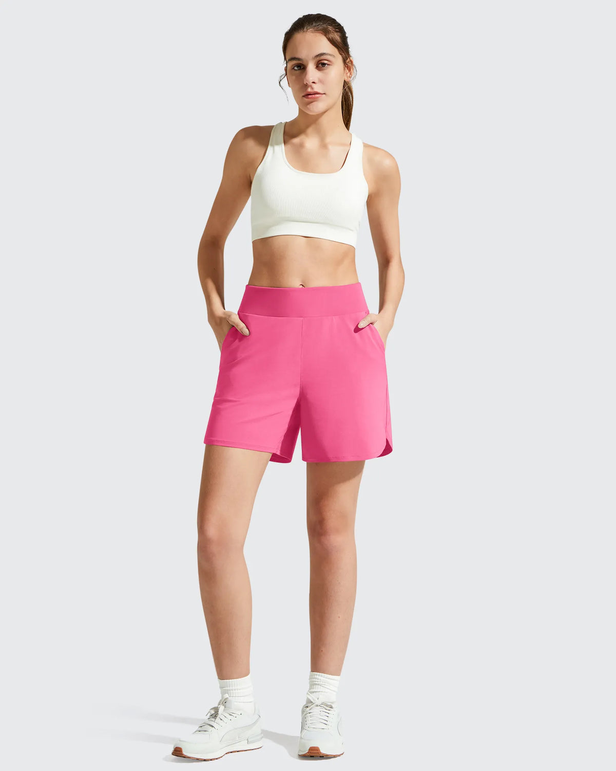 Chillwhisp Built-in Brief Liner High Waist Athletic Shorts