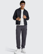 Flurrylux Men's Cotton Fleece-Lined  Drawstring Cargo Pants