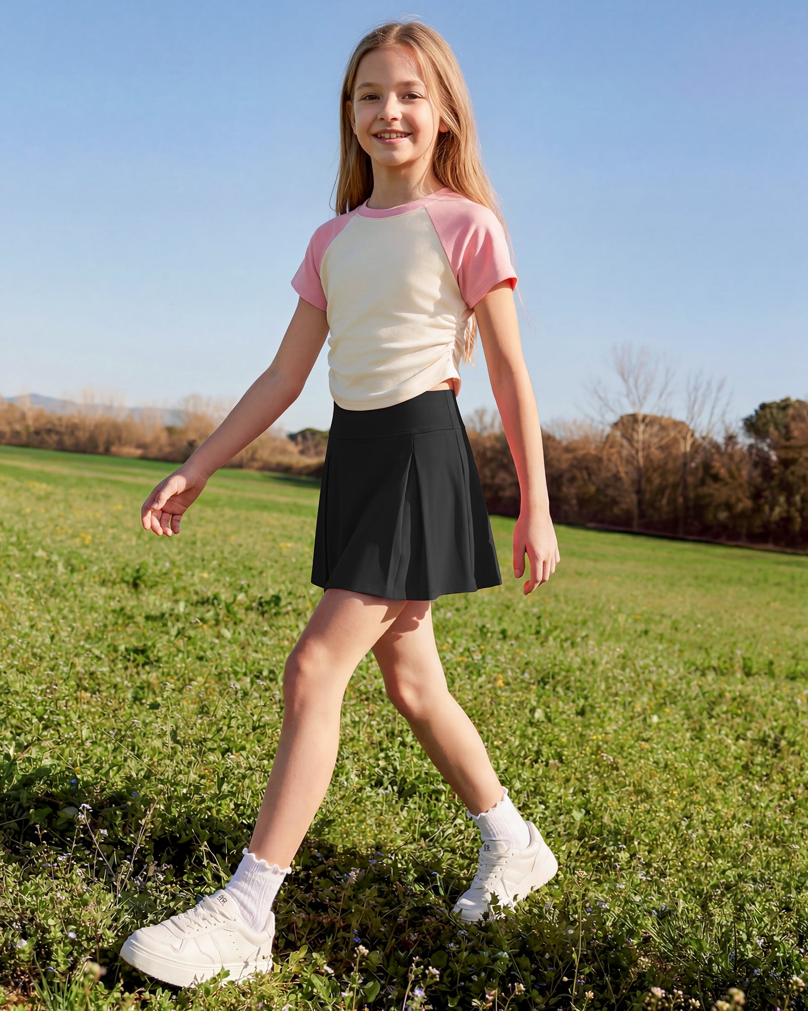 G4Free Chillwhisp Pleated Tennis Skirt for Girls – High Waisted Skort with 4 Pockets