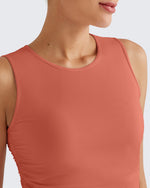 Lightbreeze Side Ruched Sleeveless Workout Tops - G4Free