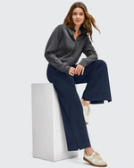 Strowen Lightweight Ankle Splits Wide Leg Ankle Pants