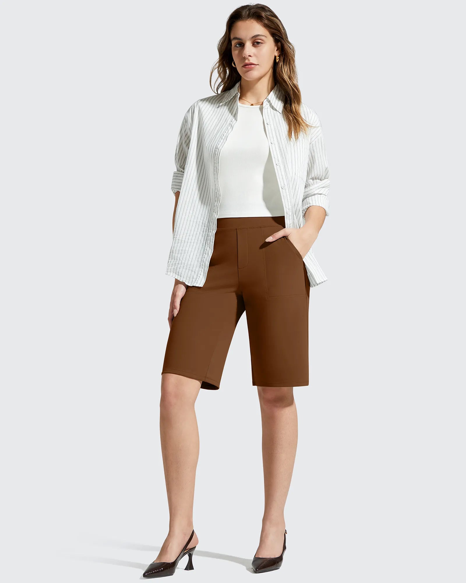 EverGoing Bermuda Pockets Knee Length Shorts 10"