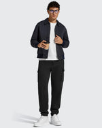 Flurrylux Men's Cotton Fleece-Lined  Drawstring Cargo Pants