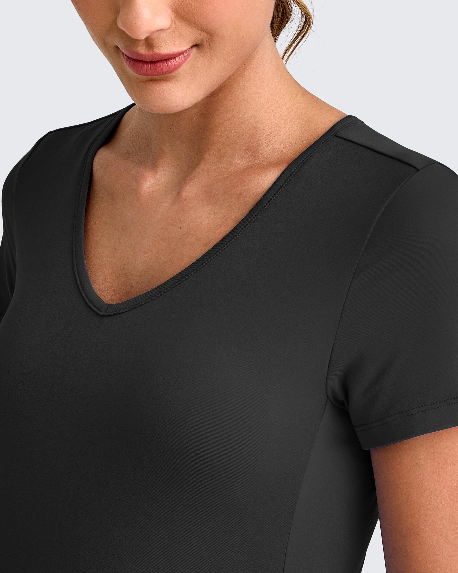 Lightweight V Neck Side Ruched Maternity Short Sleeve - G4Free