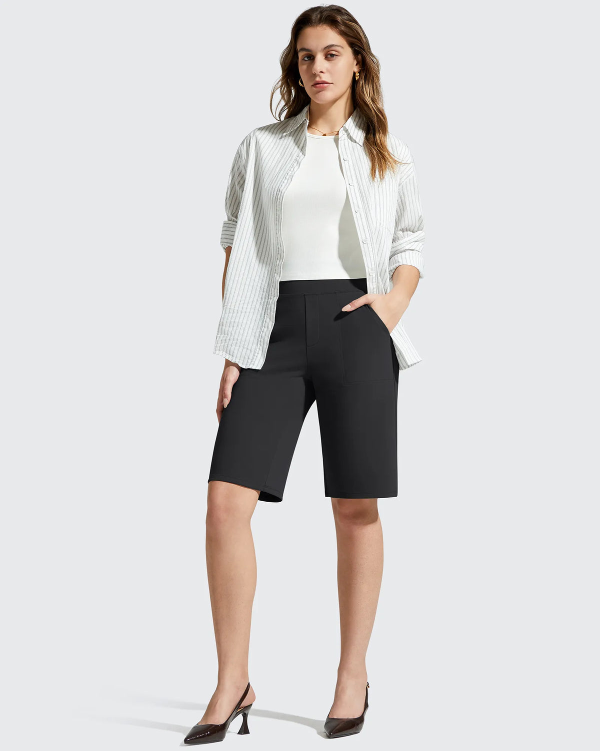 EverGoing Bermuda Pockets Knee Length Shorts 10"