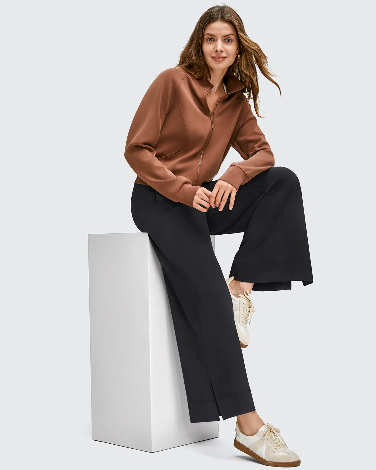 Strowen Lightweight Ankle Splits Wide Leg Ankle Pants