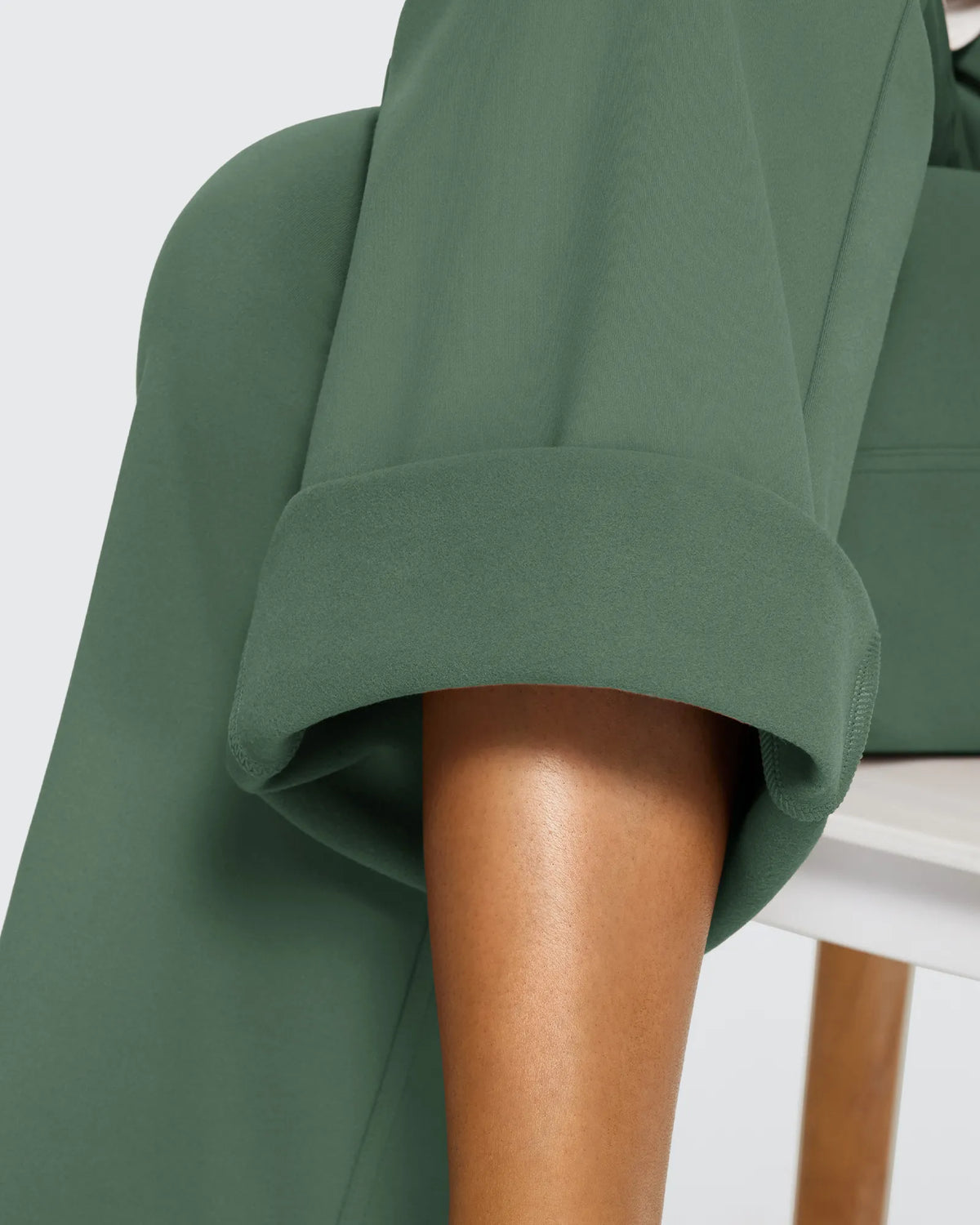 Fleece Lined High-Waist Flare Work Pants - G4Free