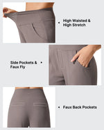 Ribbed Knit High Waist Wide Leg Yoga Pants