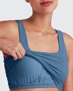 Square Neck Ruched Pregnancy Workout Tanks - G4Free
