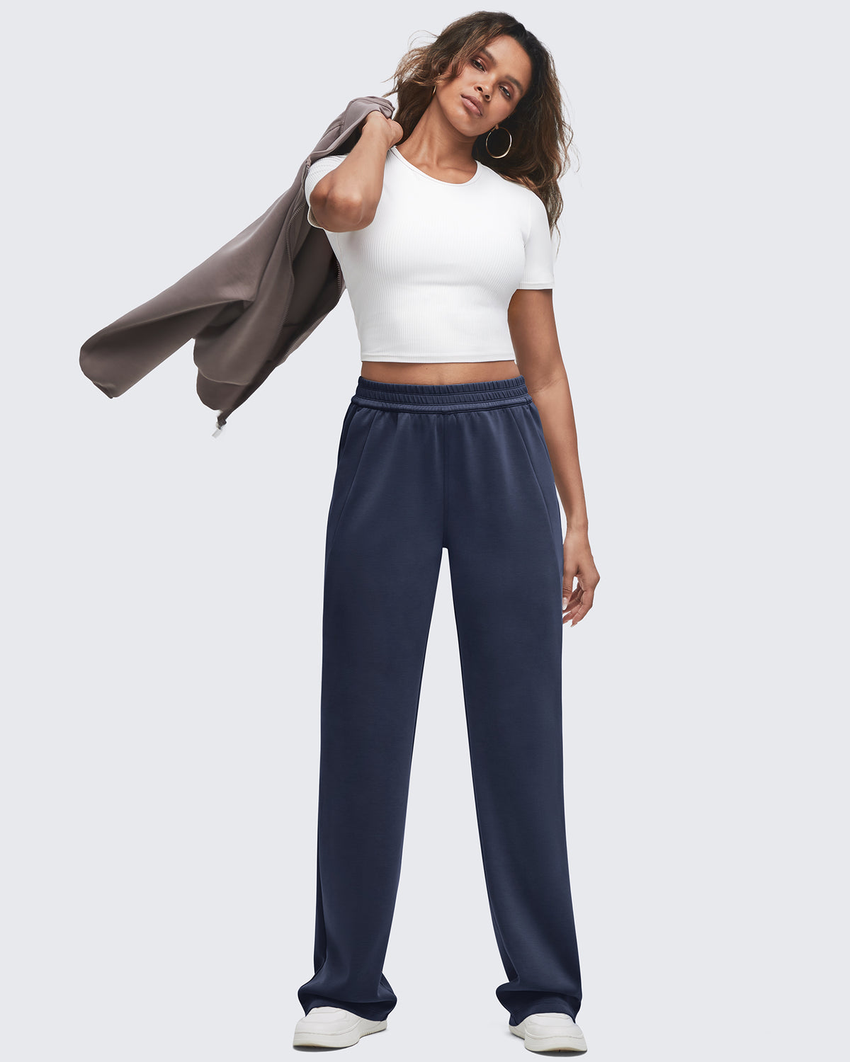 Smoofit Elastic-Waist Wide Leg Sweatpants Tall - G4Free