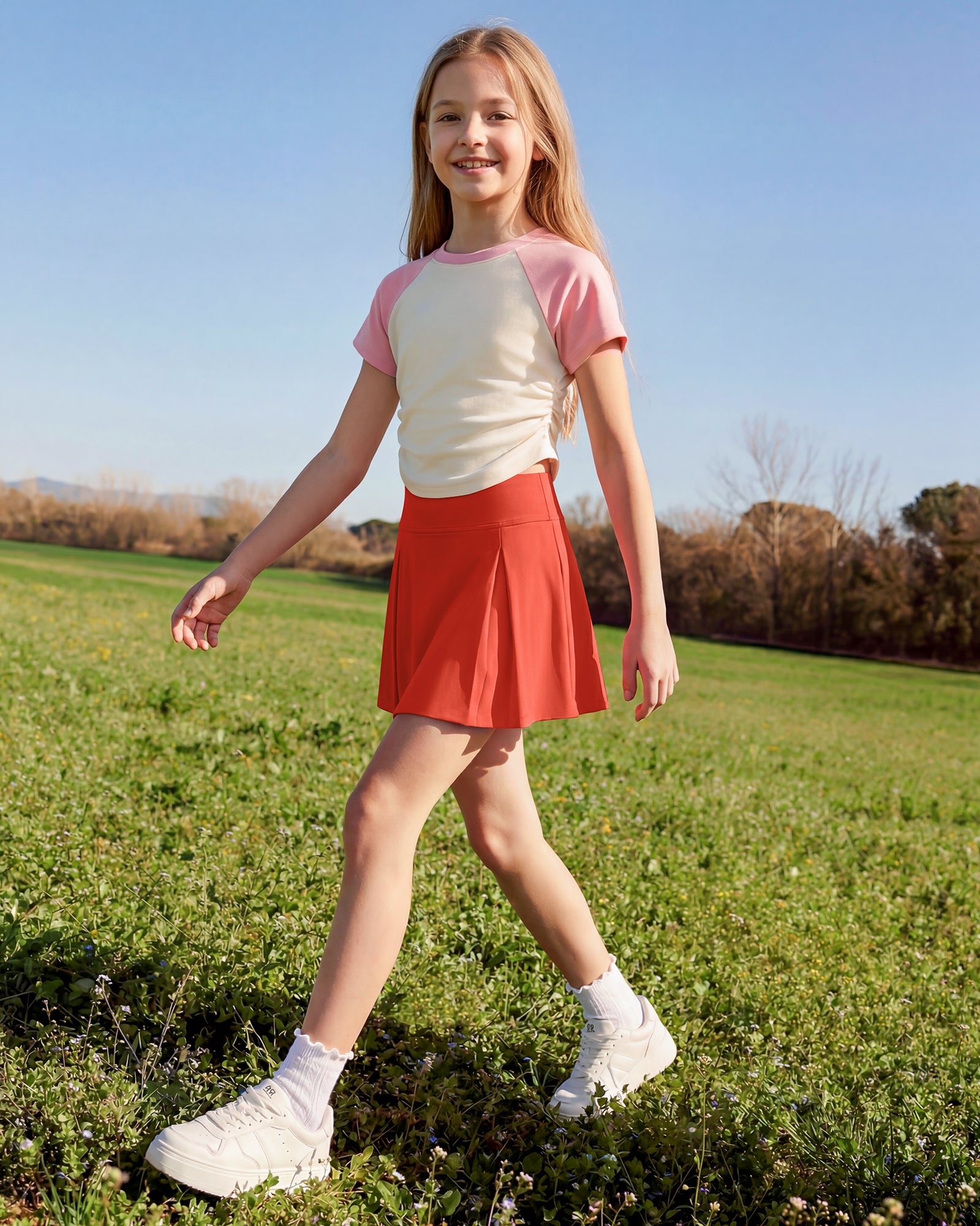 G4Free Chillwhisp Pleated Tennis Skirt for Girls – High Waisted Skort with 4 Pockets