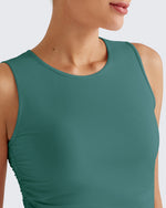 Lightbreeze Side Ruched Sleeveless Workout Tops - G4Free