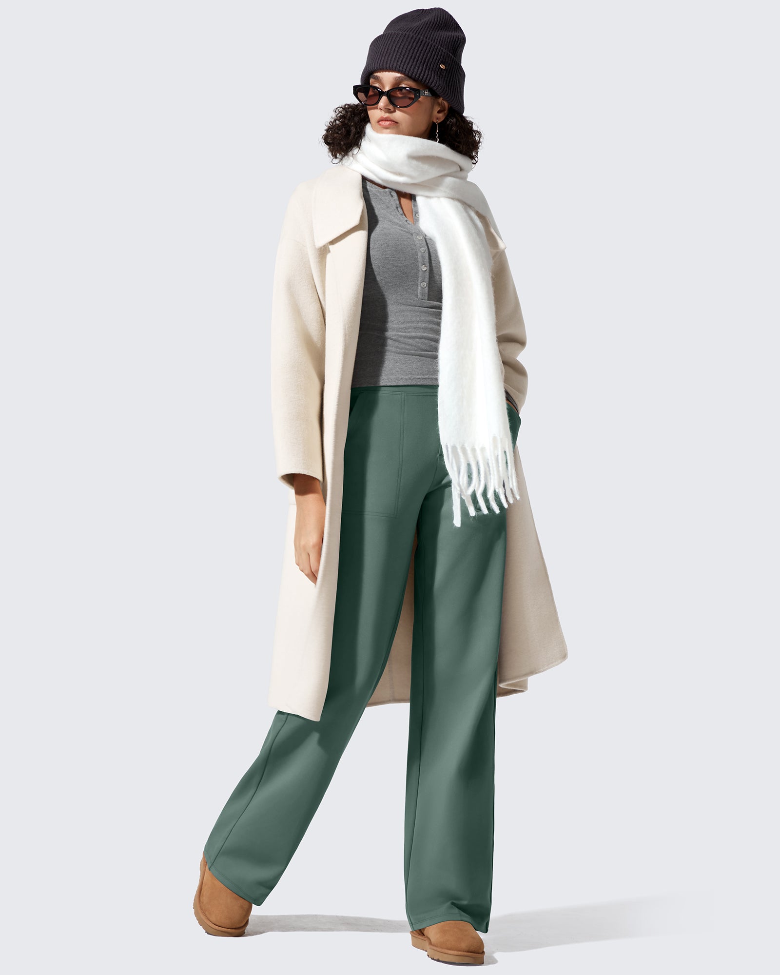 EverGoing Fleece Lined High-Waisted Dressy Pants - G4Free