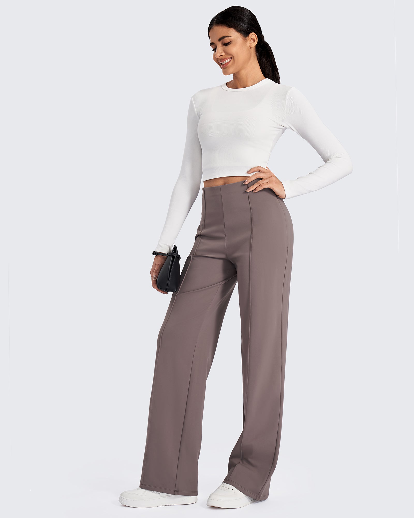 EverGoing Business Front Pleats Wide Leg Pants - G4Free