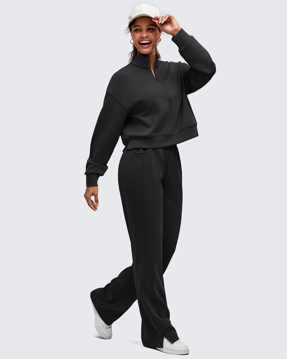 Smoofit Half-Zip Mock Neck Long Sleeve Sweatshirts - G4Free