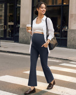 G4Free EverGoing Maternity Flare Leggings with Pockets – Over the Belly 25''