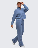 Smoofit Half-Zip Mock Neck Long Sleeve Sweatshirts - G4Free