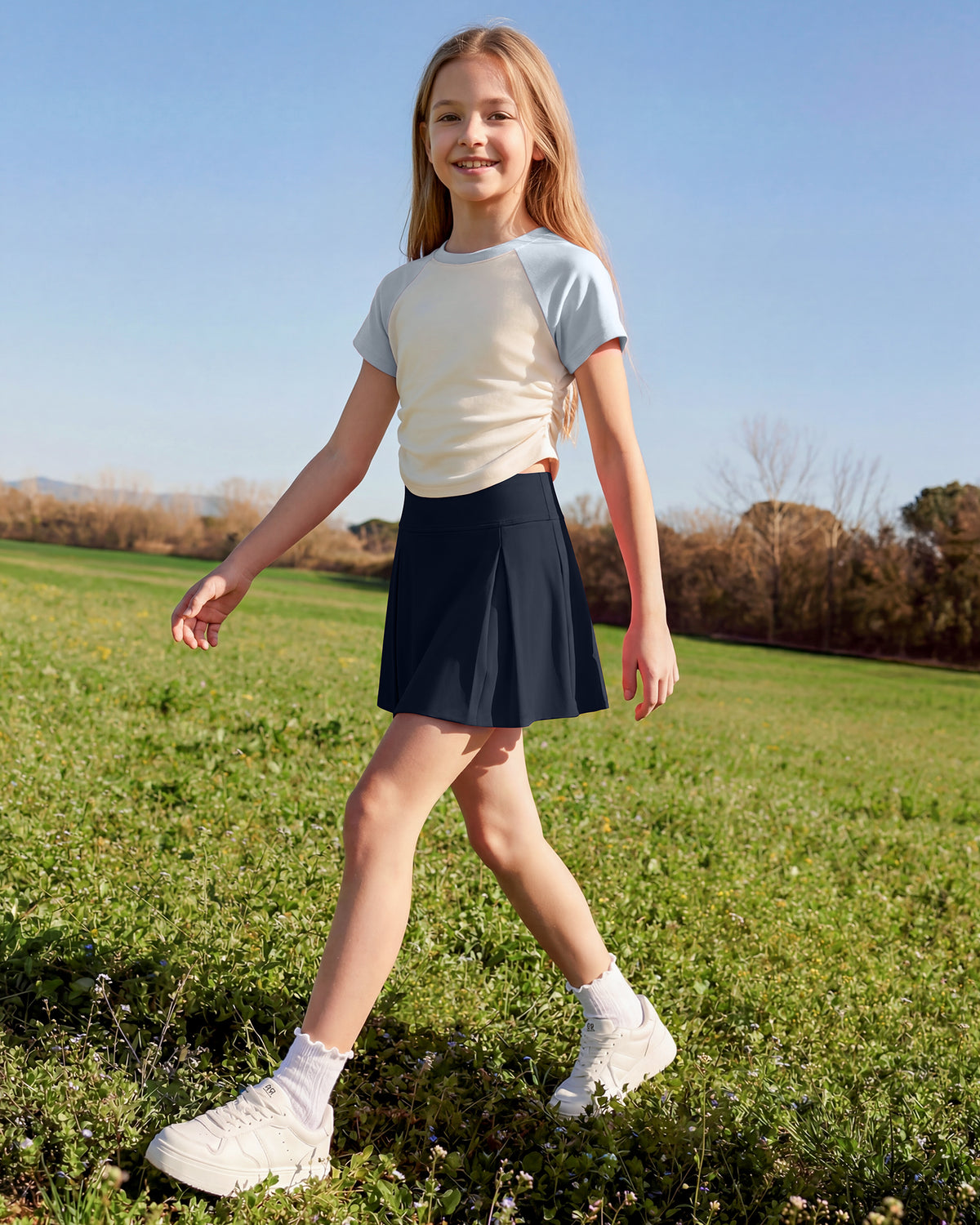G4Free Chillwhisp Pleated Tennis Skirt for Girls – High Waisted Skort with 4 Pockets
