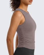 Camiseta sin mangas de yoga G4Free BareFeel con cuello alto fruncido