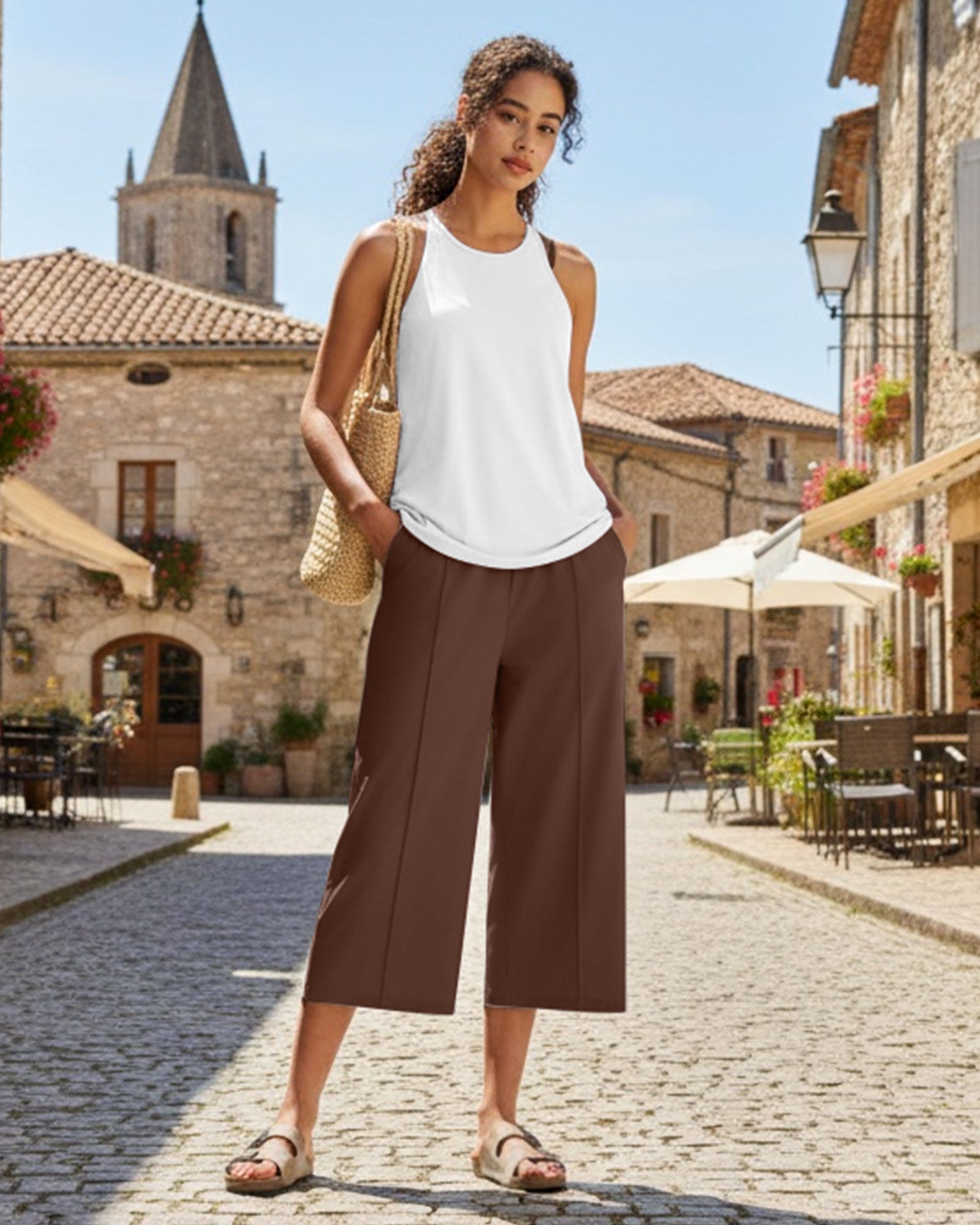 G4Free Chillwhisp Lightweight Wide Leg Capris
