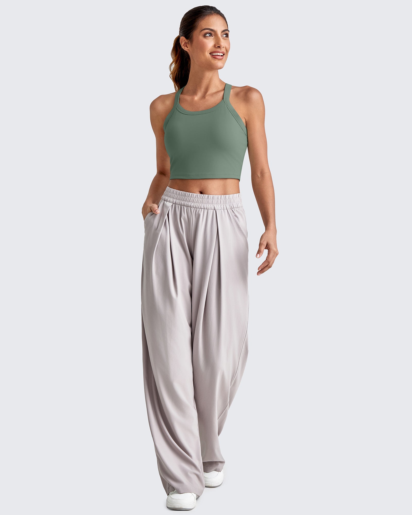 BareFeel Racerback Cropped Sports Bra - G4Free