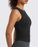 Camiseta sin mangas de yoga G4Free BareFeel con cuello alto fruncido