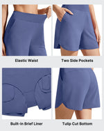 Chillwhisp Built-in Brief Liner High Waist Athletic Shorts
