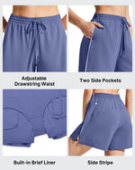 Chillwhisp Built-in Shorts Split Running Shorts 3''