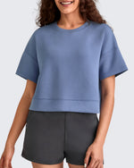 Smoofit Crew Neck Boxy Drop Shoulder Short Sleeve - G4Free