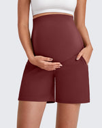 Over The Belly Pregnancy Athletic Shorts 6'' - G4Free