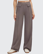 Pantalones Elegantes de Pierna Ancha EverGoing con Bolsillos de Solapa